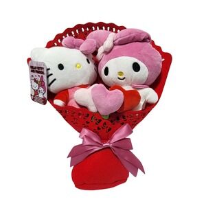 Sanrio Hello Kitty My Melody Plush Bouquet Red Valentine Gift Jazwares HKT1100